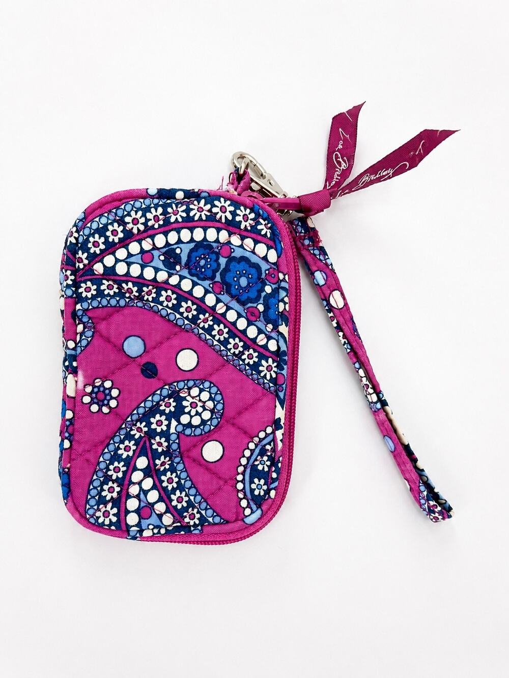 Vera Bradley Boysenberry Double ID Wristlet Wallet Zip Around Retired Print